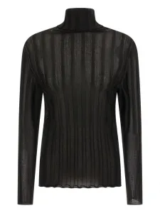 Рифленый свитер с люрексом Fabiana Filippi, черный