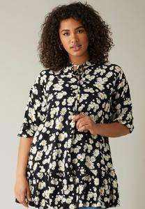 Блуза FLORAL TIE NECK Evans, антрацит