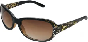 Солнцезащитные очки REVLON RVN 46 с цветочным принтом, летние, черные, Black