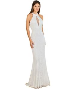 Женское платье с воротником-халтером и вырезом-капелькой Lara, Ivory