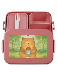 Mr. & Mrs. Panda Ланч-бокс с изображением медвежонка, выполненный в пастельно-красных тонах