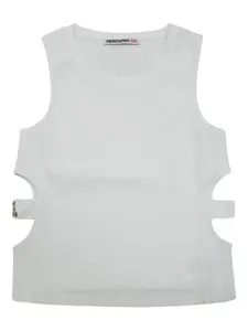 Жилет с вырезом Patrizia Pepe Girl, белый