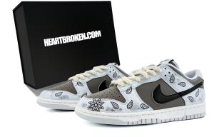 Nike Кроссовки для скейтбординга Dunk Paisley с усиленной амортизацией, устойчивые к истиранию, низкие, унисекс, серо-коричневые