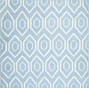 Ковер SAFAVIEH, 183 x 183 см, Dhurries Collection, Blue & Ivory, ручное плоское плетение из шерсти, идеально для помещений с высокой проходимостью в гостиной, спальне (DHU556B)