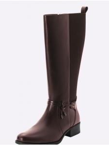 Коричневые сапоги с широким голенищем sheego