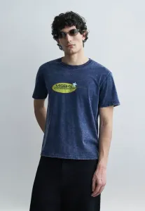 Футболка приталенного кроя с принтом, подходящая для клубной одежды. Misbhv, Blue