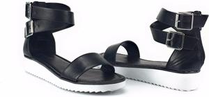 Женские сандалии Bamboo с двойным ремешком на щиколотке, сандалии на платформе из искусственной кожи, Pansy-02, черный