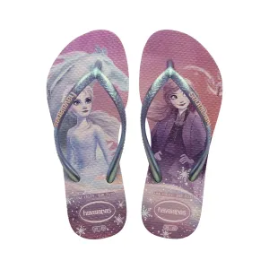 Детские вьетнамки с ремешком между пальцами Kids Slim Frozen Havaianas, розовый