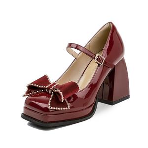 TATAYA Мэри Джейн туфли женские бордовые, цвет Burgundy