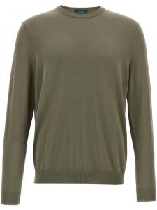 Свитер из хлопка Zanone, зеленый