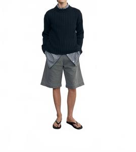 Объемный хлопковый свитер в стиле рыбака цвета индиго Enza Costa