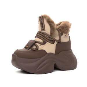 Shoe cabinet floral language Коричневые женские зимние ботинки, цвет Brown