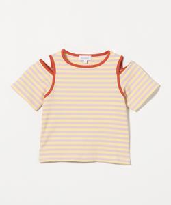 Полосатая футболка с разрезом на плече/Детская 100-130 см United Arrows Green Relaxing Label, цвет Lilac