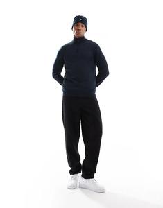 Lyle & Scott Кардиган Tonal Eagle Merino Quarter Zip, цвет: темно-синий