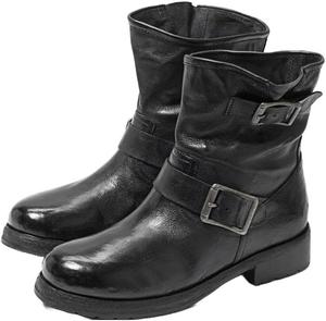 Женские модные ботильоны Sam Edelman Lulah черные из кожи с пряжкой и округлым носком