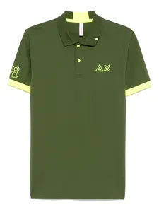 Рубашка поло с вышитым логотипом Sun 68, зеленый