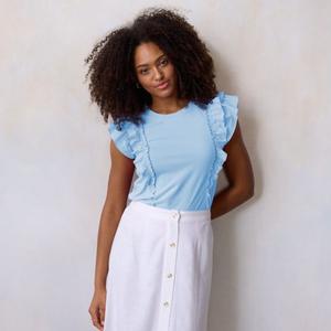 Миниатюрная майка из смешанной техники Lc Lauren Conrad, цвет hepatica blue