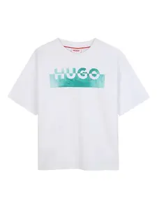 Футболка с логотипом HUGO KIDS, белый