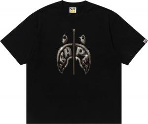 Футболка BAPE Mad Shark Photo Print Relaxed Fit 'Black', черный