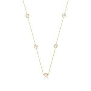 Ожерелье-цепочка Halo Mariner Link Station с покрытием из 14-каратного золота Rg и ​​бриллиантами, фианитами Rachel Glauber, золотой