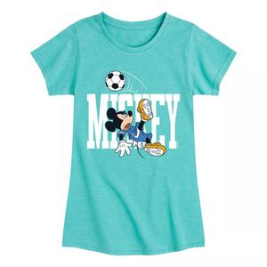 Футболка с изображением Микки Мауса для девочек 7–16 лет Disney's Soccer Licensed Character