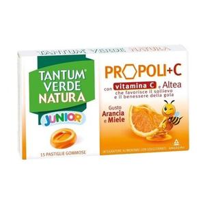 Лекарственное средство Tantum Verde Natura Junior Propolis + C Angelini 15 Chewable Tablets