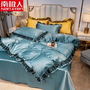 Antarctic Комплект постельного белья 4 предмета, 180 см, с подхватом, цвет светло-голубой (стиль бант)