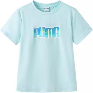 Детская футболка PUMA, розовый/зеленый