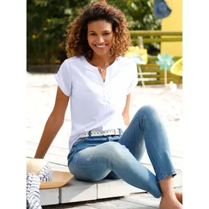 Повседневный образ Блузка с короткими рукавами Casual Looks, синий