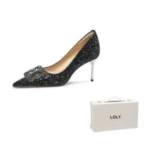 LOLY Тонкие каблуки на шпильке женские черные Twilight City 6 см, цвет Twilight Twilight City 6CM