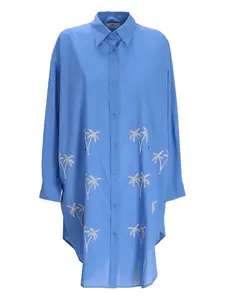 Платье-рубашка миди с вышивкой Benaras By Citrus, синий