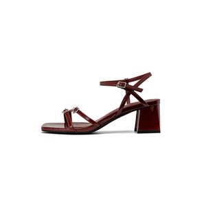 AOKANG Сандалии женские с одним ремешком, красные