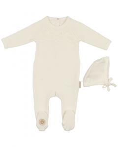 Комплект Mon Tresor Look Of Lace Footie & Hat Set, белый