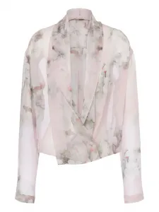 Блузка с цветочным принтом Alberta Ferretti, розовый