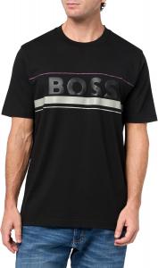 Мужская футболка BOSS с большим логотипом и культовым принтом, Black Gloss