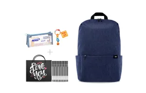 Xiaomi Маленький рюкзак из полиэстера унисекс в разноцветной гамме, Motivational Back-To-School Gift in Deep Blue (Includes Writing Pen+Pen Pouches+Keychains+Love Gift Bag)