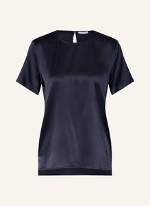 Шелковая блузка-рубашка MRS & HUGS, темно-синий