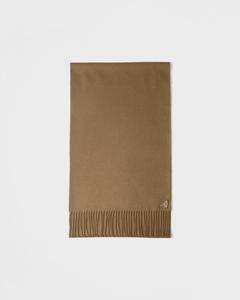 Шелковый и кашемировый шарф Prada, коричневый