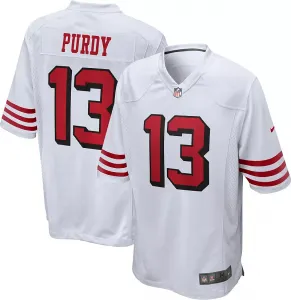 Мужское джерси Nike San Francisco 49ers Brock Purdy #13, 2-е альтернативное белое игровое джерси