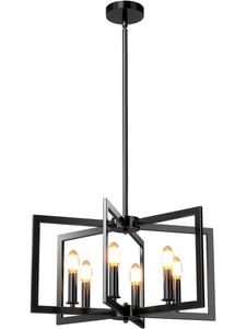 Costway Промышленный потолочный светильник на 6 ламп, 67-157 см, черный