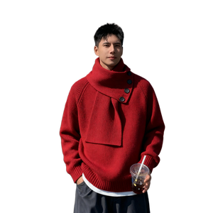 Толстый водолазка Unisex X1617, красный knitted fabric top