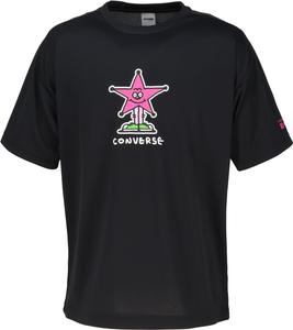 Баскетбольная футболка Converse CB252358 с коротким рукавом и принтом, влагоотводящая, быстросохнущая, унисекс, черный/розовый