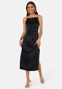 Платье STRAP SLIT SATIN MIDI DRESS Bubbleroom, черный