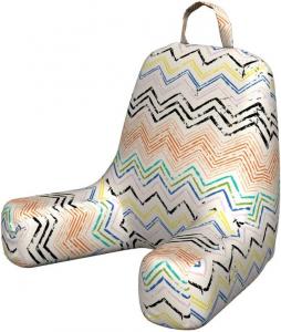 Наволочка для подушки для чтения Lunarable с красочным рисунком, геометрической композицией в стиле мазков кисти, зигзагообразным и шевронным узором, мягкая, без наполнителя, размер S, разноцветная., Multicolor