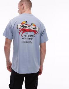 Футболка Carhartt WIP с графическим принтом «крабовая краска» в темно-синем цвете