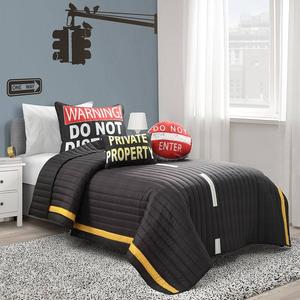 Комплект одеял Lush Decor Highway с наволочками и декоративными подушками, цвет Charcoal Yellow