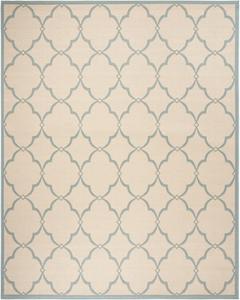 Ковер SAFAVIEH, 275 x 366 см,  Linden Collection Cream / Aqua LND125L Trellis для дома и улицы, не линяет, легко чистится, для патио, заднего двора, крыльца, террасы, прихожей