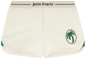 Спортивные шорты Palm Angels Oval Palm Sweatshorts 'Off White/Forest', белый
