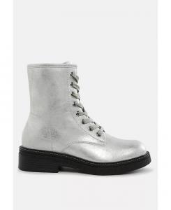 Ботинки на шнуровке из искусственной кожи Clover London Rag, серебряный