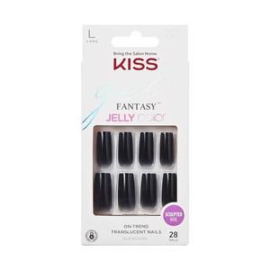 Гель Fantasy Press On Nails Jelly Gelée Black Long Square Shape 28 ногтей 2 г клея 1 маникюрная палочка 1 мини-пилка розовая средняя Kiss
